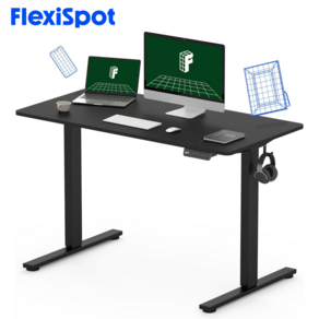 FlexiSpot 전동 높이 조절 간단조립 모션 데스크 높이730~1210mm 올바른 자세 스탠딩 데스크 1200 학생 사무 게이밍 데스크 인체공학 스마트 책상 E150, 블랙