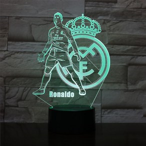 SanBeans Ronaldo Kids Bedoom Anime Table Lamp 3d Led Night Light(Black), Black