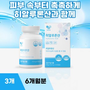 히알루론산 캡슐 피부 보습 먹는 하이루론산 히아루론산 히알루산 건강기능식품 효능, 3개, 60정