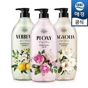 애경 샤워메이트 플라워부케 바디워시 900mlx2개 3종택1(매그놀리아/버베나/피오니), 매그놀리아, 2개, 900ml