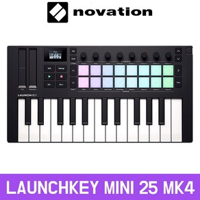 노베이션 런치키미니 25 마크4 키보드 컨트롤러, 혼합색상, 1개, Launchkey MINI 25 Mk4