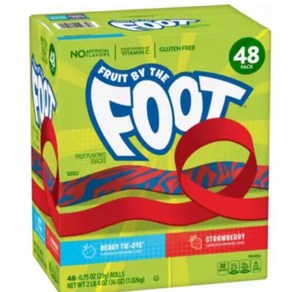 New FRUIT BY THE FOOT Vaiety Pack (후룻 바이 더 풋 젤리) 1box 재미 있는 긴 리본 젤리(그루텐 Fee), 1.02kg, 1박스