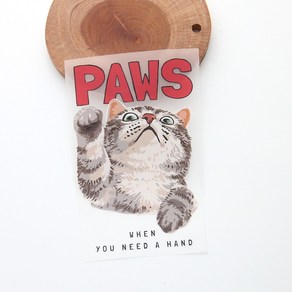 천아트 3D열전사지) PAWS 긁는 고양이-204번(97204), 1개