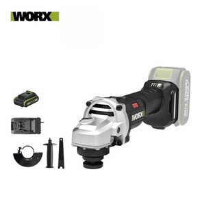 WORX 웍스 WU806 충전 4인치 무선 앵글그라인더 전동 연마 20V 배터리, 본품 + 배터리1개, 1개, 2.0Ah 싱글배터리 패키지