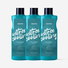 아쿠아쿨 울트라쿨링 바디워시 / 스포츠 초강력 쿨 샤워젤, 200ml, 3개