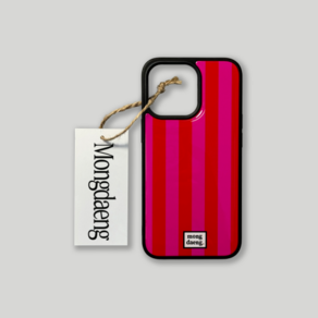 Mongdaeng Pinky Colo Case Red&Pink 에폭시 범퍼 케이스