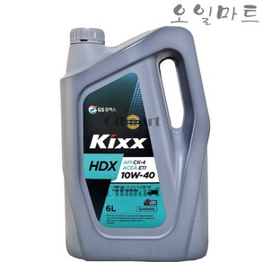 오일마트 GS 킥스 KIXX HDX 10W40 CK-4 6리터 유로6 디젤엔진오일, 1개, 6L