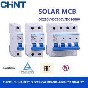 CHINT 에너지 광발전 미니 회로 차단기 MCB 1P 2P 4P DC250V DC500V DC1000V NB1 63DC 16A 32A 40A 50A 63A, 1P DC250V, 1개