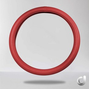 [창디자인] 핸드메이드 톤앤톤 프리미엄 가죽 자동차 핸들커버, 원톤, 05.레드, 원형핸들 (전차종 370-380 공용)