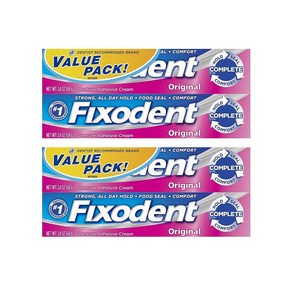 픽소덴트 컴플리트 오리지널 접착제 68g 2+2팩 Fixodent Complete Oiginal Dentue Adhesive Ceam 2.4 oz TWIN, 4개, 1개입