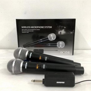 Shue SHURE 방송용 교회용 강의용 공연용 행사용 무선 마이크, 무선 마이크 2개, A