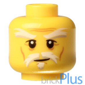 레고 부품 옐로우 헤드 머리 닌자고 마스터 우 Yellow Minifig Head White Moustache Goatee and 6107469 3626cpb1397