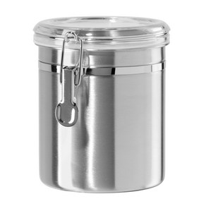 Oggi Stainless Steel Kitchen Caniste 47 fl oz G Oggi 스테인리스 스틸 주방 용기 47 fl oz 회색 - 밀폐형 클램프 뚜껑 투명, 1개