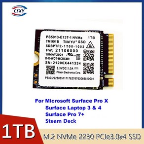 마이크로소프트 서피스 프로용 오리지널 1TB 2230 SSD NVMe PCIe 1T Gen3 x4 PM991a 또는 SN740 또는 SN53, 01 256GB, 한개옵션1