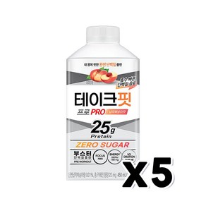 테이크핏 프로 납작복숭아맛, 5개, 450ml, 5개