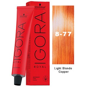 Schwazkopf 슈바르츠코프 이고라 로얄 퍼머넌트 헤어 컬러, 8-77 Light Blonde Coppe Exta, 1개