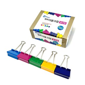 평화 더블크립 칼라 특대형(51mm) 10개입 / 피스코리아 더블클립 클립 문구집게 클립집게 서류집게 사무용집게 집게클립 문서집게 서류집게 칼라집게 컬러더블클립 집게클립특대, 1개