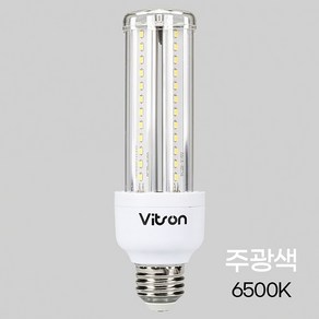 비츠온 LED 투명 콘램프 삼파장 전구 램프 15W E26, 1개, 주광색