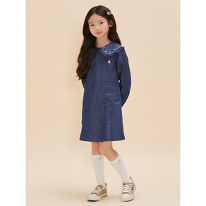 [24FW 30%]데님 칼라 포인트 원피스 블루