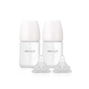 [모윰] 안심코팅 노꼭지 유리젖병 150ml 2팩 + 젖꼭지(2p), 젖꼭지 단계:서포트, 1개