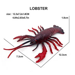 플라스틱 바다 생물 모델 모형 랍스터 과학 액션 피규어 교육 컬, 1개, 12.1pcs lobste