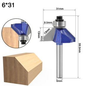 백제 45도 챔퍼 트리머 베어링비트 트리머날 4종, 단품 6x31, 1개