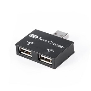 USB 2.0 남성 트윈 여성 충전기 듀얼 2 포트 USB Dc 5V 충전 분배기 허브 어댑터 변환기 커넥터, 검은색