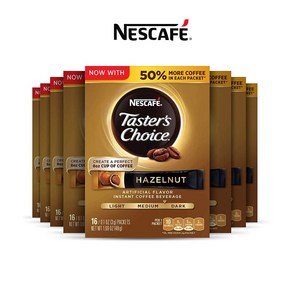 네스카페 테이스터스 초이스 인스턴트 헤이즐넛 16개 1.69oz(48g) 8팩 Nescafe Taste's Choice Instant Coffee Hazelnut, 3g, 8개