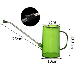 화분 미니 물조리개 다육이 물뿌리개 투명 1L 행잉화분거리, 그린, 1개