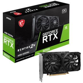 MSI 지포스 RTX 3050 벤투스 2X E OC D6 6GB, 1개