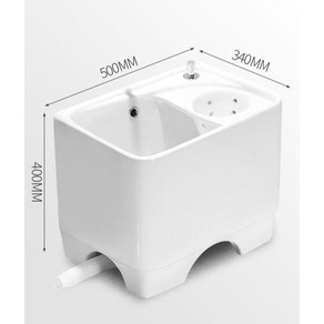 세라믹 일체형 걸레 세면대 탈수 바구니 대걸레 빨래통 낮은 세면기, 화이트 (배수 바구니 모델)