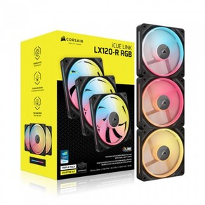 CORSAIR 정품 커세어 iCUE LINK LX120-R RGB STARTER KIT Reverse (3팩 블랙) 시스템 케이스 팬 쿨러