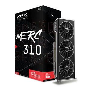 XFX Mecuy AMD Radeon RX 7900 XTX 마그네틱 에어 게이밍 그래픽 카드 24GB GDDR6 RDNA3 RX-79XMAIRB9 포함 503809, RX 7900 XT Black