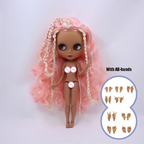 ICY DBS 블라이스 인형 블랙 스킨 매트 페이스 및 세트 바디 선물, 30 cm, nude doll 3, 1개