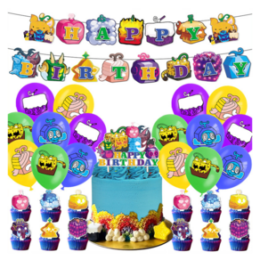블록스피스 프루츠 bloxfuits 생일파티 가랜드 토퍼 풍선 세트