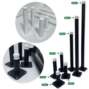 가구가구또가구 23파이 원통조절가구다리 80mm~500mm 높이조절가능 가구 발통 받침대 알루미늄, JS 23파이원통조절다리(화이트) 80mm (1개), 1개