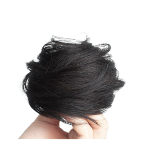 LMG 올림머리 똥머리 가발, 소형, 1개, 네츄럴 블랙