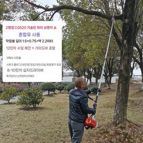 엔진 고지톱 체인톱 가솔린 전지 동력 장대 숲 (1), A 2.2m 2행정, 1개