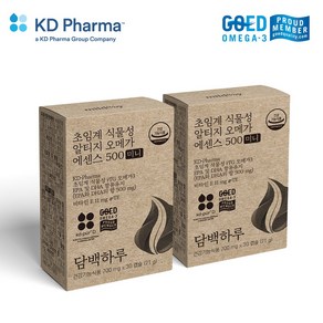 담백하루 초임계 식물성 알티지 오메가 에센스 500 미니 60캡슐 2개월 2박스 비타민E 11mg, 30정