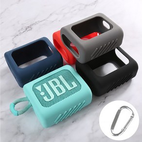 JBL GO3 고3 실리콘 소프트 케이스 커버 + 카라비너, 블랙, 1개