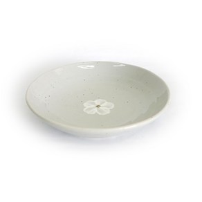 고백자 국화 수육접시 1호 (18.5 cm) 원접시 접시 부페접시 찬기 그릇, 1개