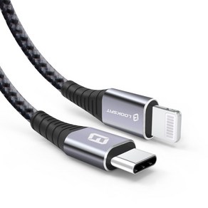 룩스핏 USB C to 라이트닝 고속충전케이블, 그레이, 2m, 1개