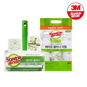 3M 스카치브라이트 테이프 클리너 대형 핸들+ 리필 6개입