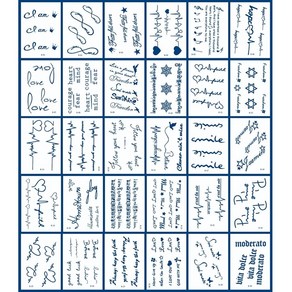 타투스티커 헤나 문신 레터링 오래가고 빛반사 없는 타투, H타입 8x6cm, 1개