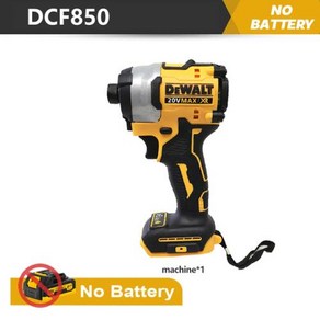 전동드릴 DEWALT 브러시리스 모터 충전식 스크루 전기 임팩트 공구 DCF850 20V 205NM, 2) only tool, 1개