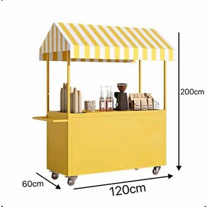 이동식 테이블 매대 행사 플리마켓 부스 가판대 노점, 노랑:손잡이포함120*60*200cm