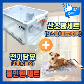 OXYPET 강아지 산소방 올인원 네블라이저 고양이 반려견 접이식 산소발생기 네블라이저방, 1세트, OXYPET강아지산소방세트