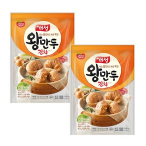 동원 개성 김치왕만두 1.82kg x 2봉 맛있는 고급 별미 간편조리 식사 반찬 아이들 간식 안주 냉동식품, 2개