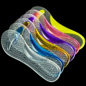 여성하이힐 구두깔창 밑창 실리콘 젤리 인솔 쿠션 발바닥 3D 입체 논슬립 패드, 블루, 1개