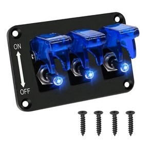 3갱 스위치 패널 12V 24V 보트 로커 토글 20A 퓨즈 자동차 RV, 2. Blue light, 1개